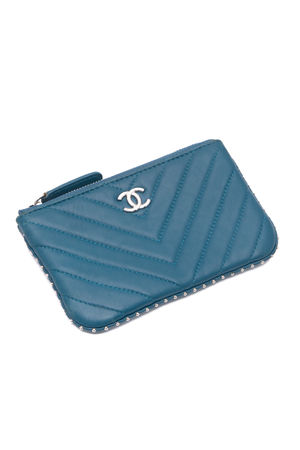 Chanel Chevron Studded O Case Pouch
