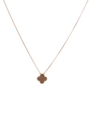 Van Cleef & Arpels Alhambra Letterwood and Diamond Pendant Necklace