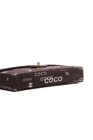  Chanel Vintage Coco Canvas Chocolate Bar Flap Bag