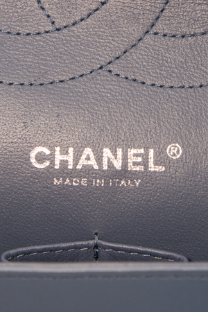 Chanel Blue Lambskin Double Flap Bag