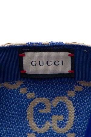 Gucci Blue Raffia Baseball Hat