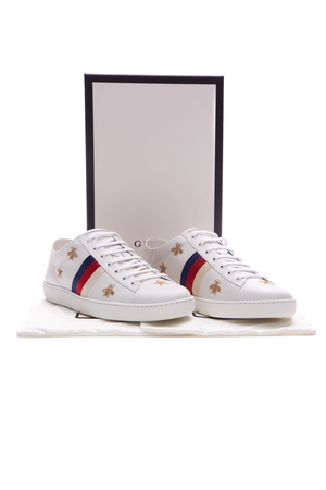 Gucci Embroidered Ace Sneakers - Size 41.5
