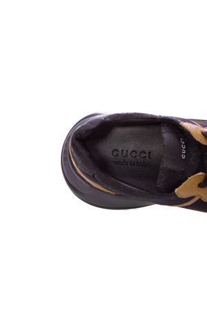 Gucci Blk/Brn Sig Canv Rhyton Sneakers