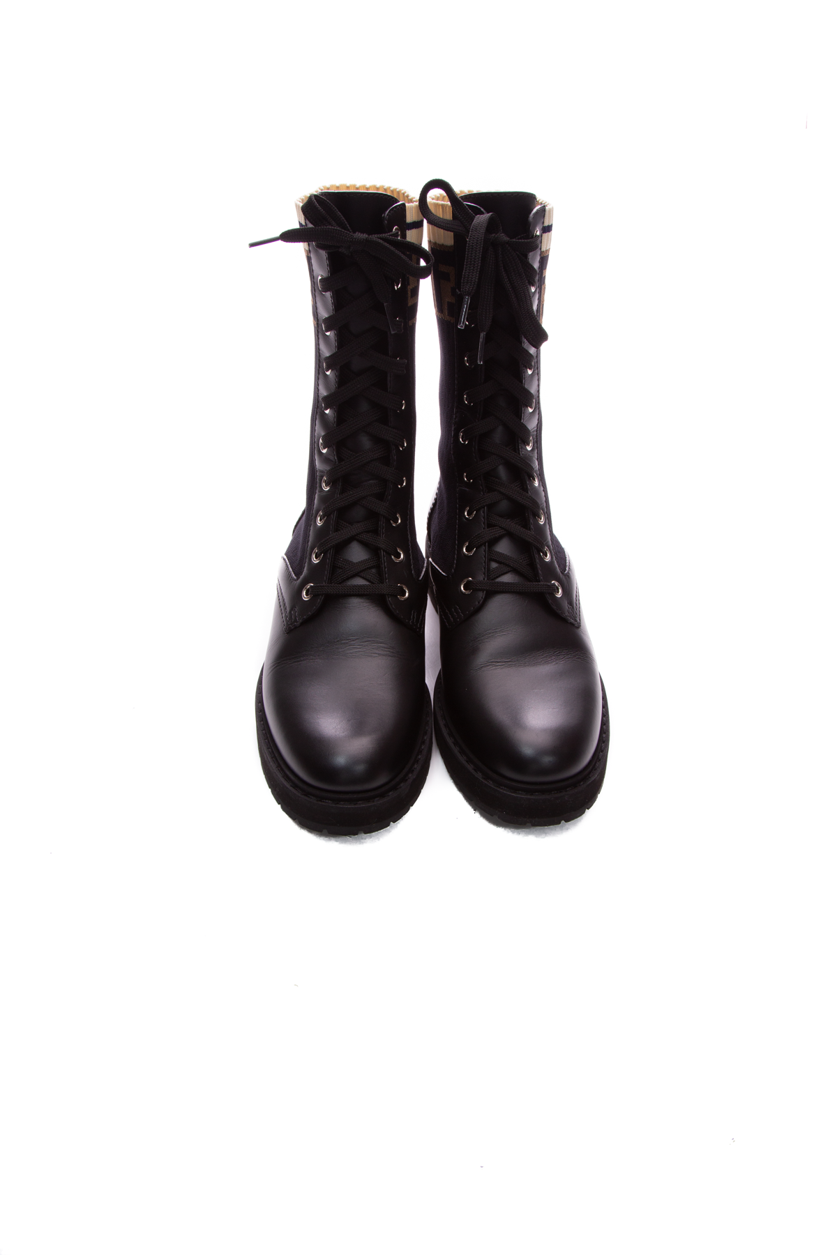 Fendi Black Rockoko Combat Boots - Size 39