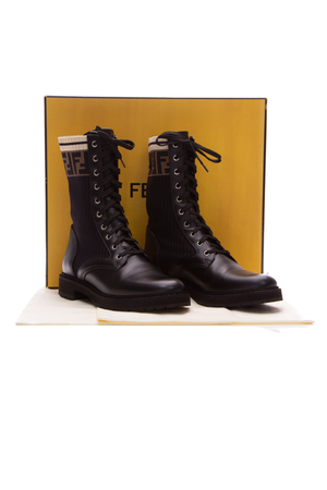 Fendi Black Rockoko Combat Boots  - Size 39