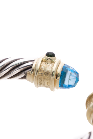David Yurman 10mm Blue Topaz Renaissance Cable Bracelet