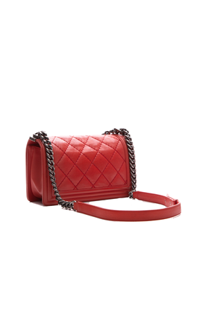 Chanel Red Double Stitch Boy Bag