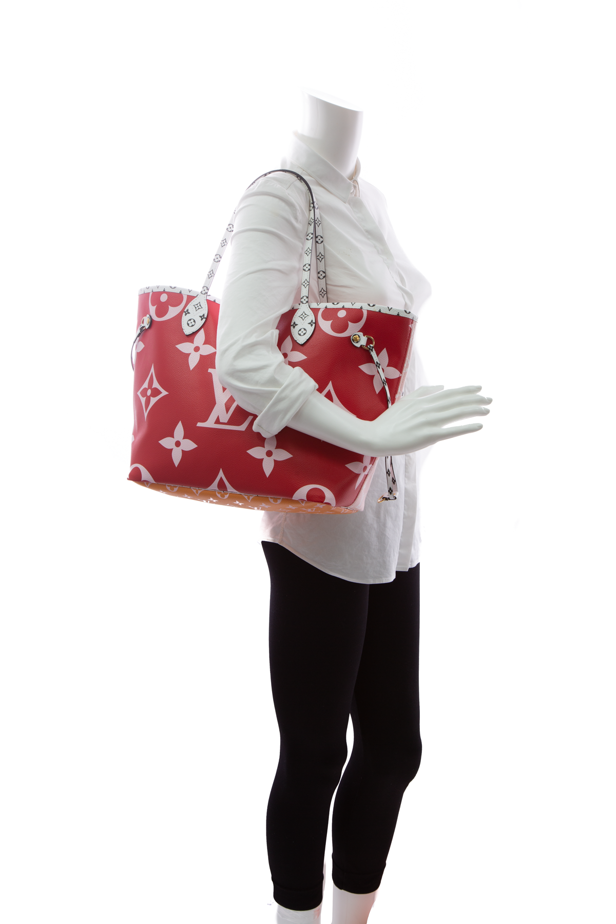 Louis Vuitton Pnk/Red Mono Giant Neverfull Bag
