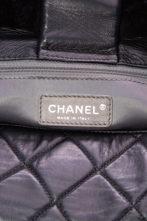 Chanel Quilted Fur Flap Bag