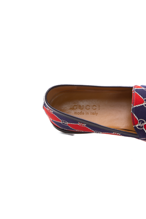 Gucci Navy/Red Mens Horsebit Loafers - US Size 8