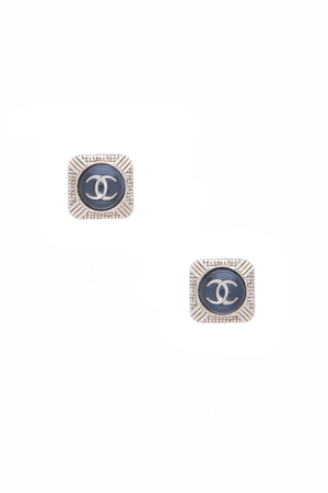 Chanel Gold CC Square Stud Earrings