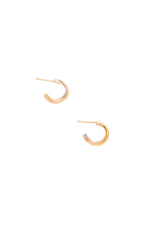 Cartier Gld/Wht Trinity Huggie Earrings