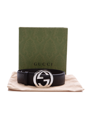 Gucci Black Interlocking G Belt  - Size 36