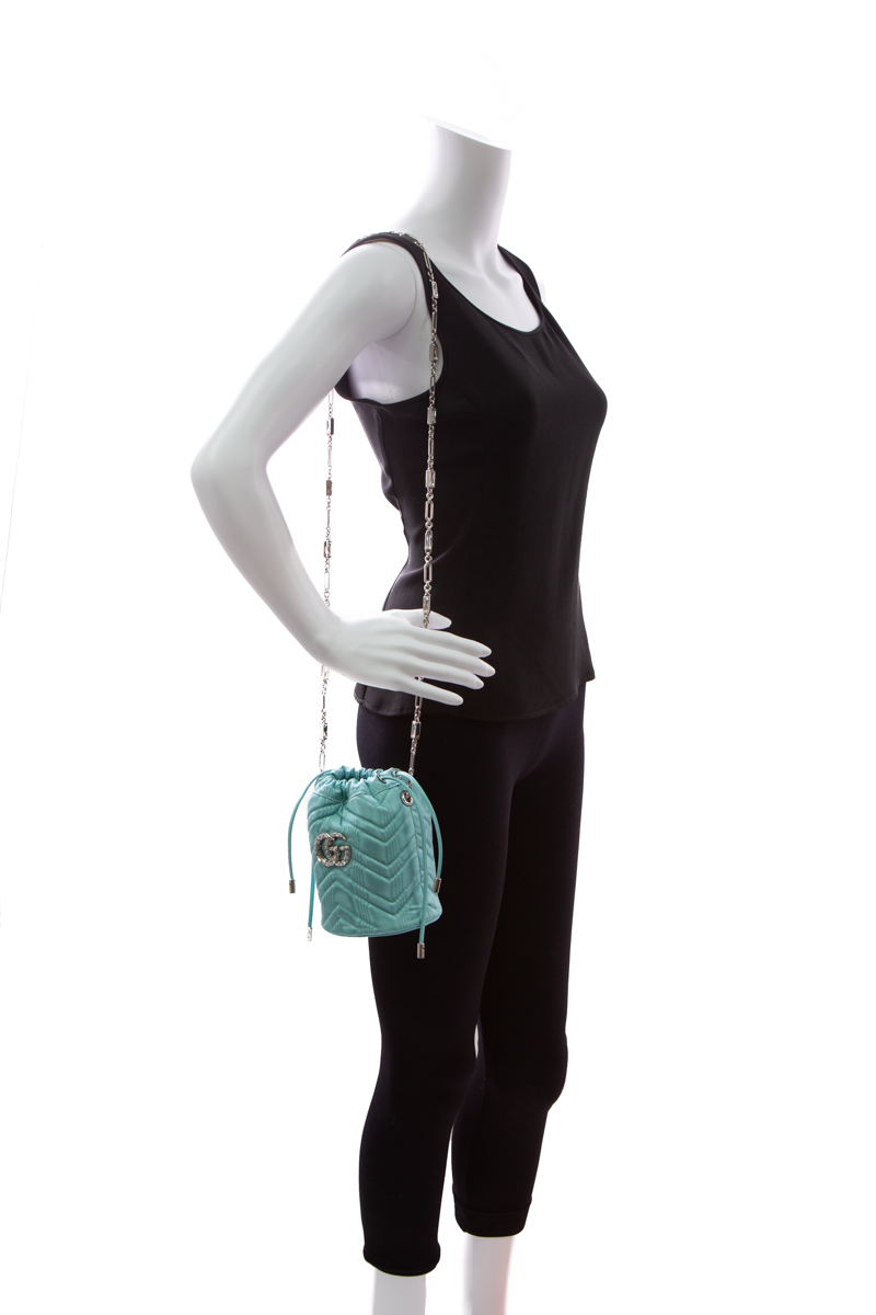Gucci Crystal Marmont Mini Bucket Bag