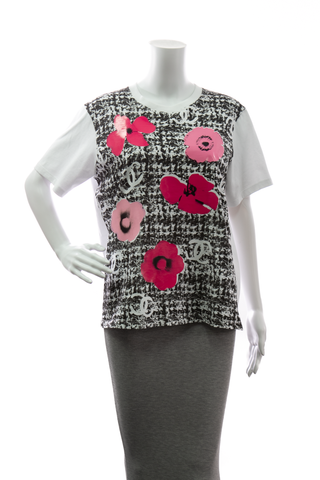 Chanel-Tweed-Print-T-Shirt-Size-Medium-296113