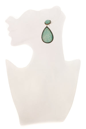 Fine Jewelry Diamond Carved Jadeite Drop Earrings - White Gold