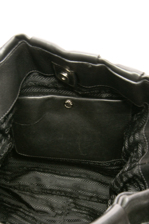 Prada - Black Pleated Buckle Shoulder Bag