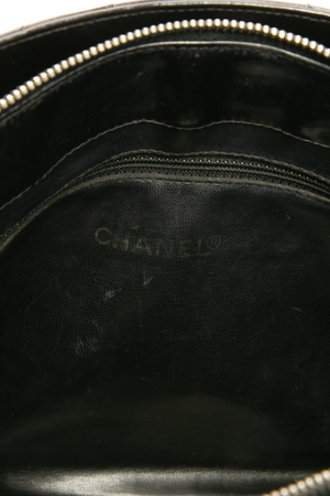 Chanel - Black Patent Chevron Top Handle Bag