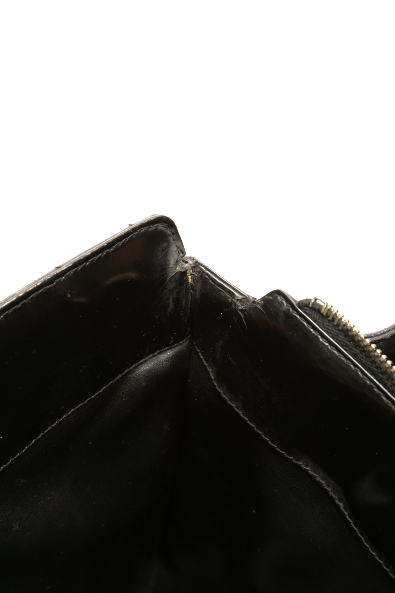 Chanel - Black Patent Chevron Top Handle Bag