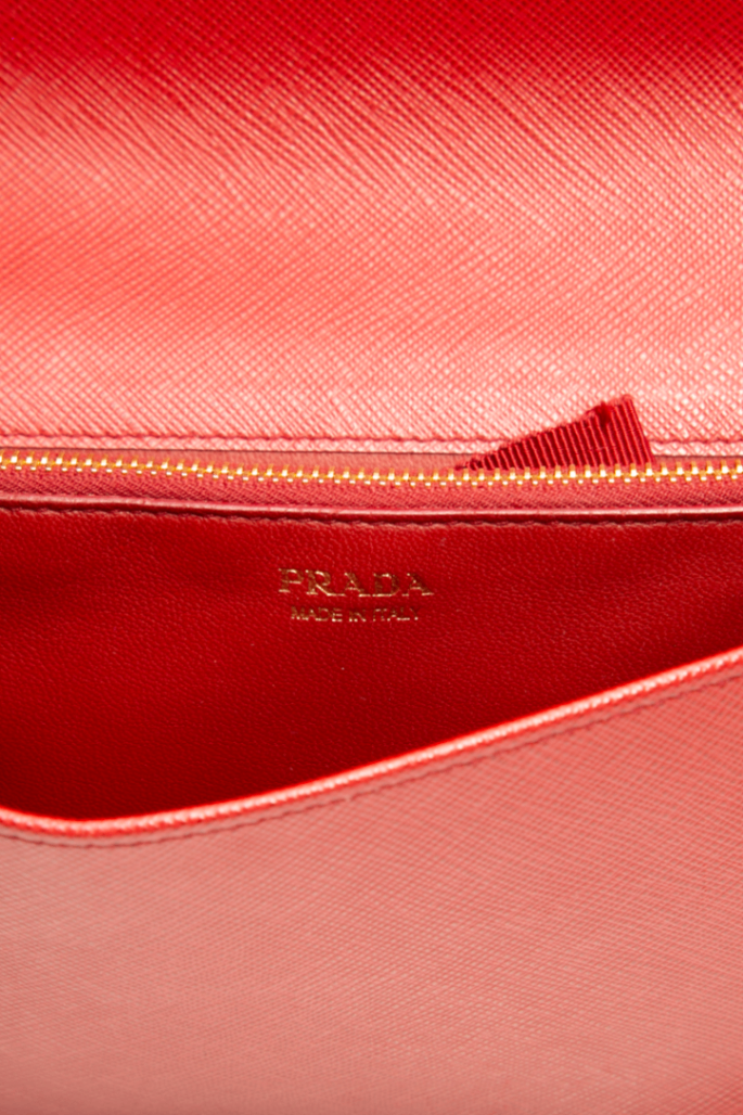 Prada - Red Saffiano Lux Chain Wallet