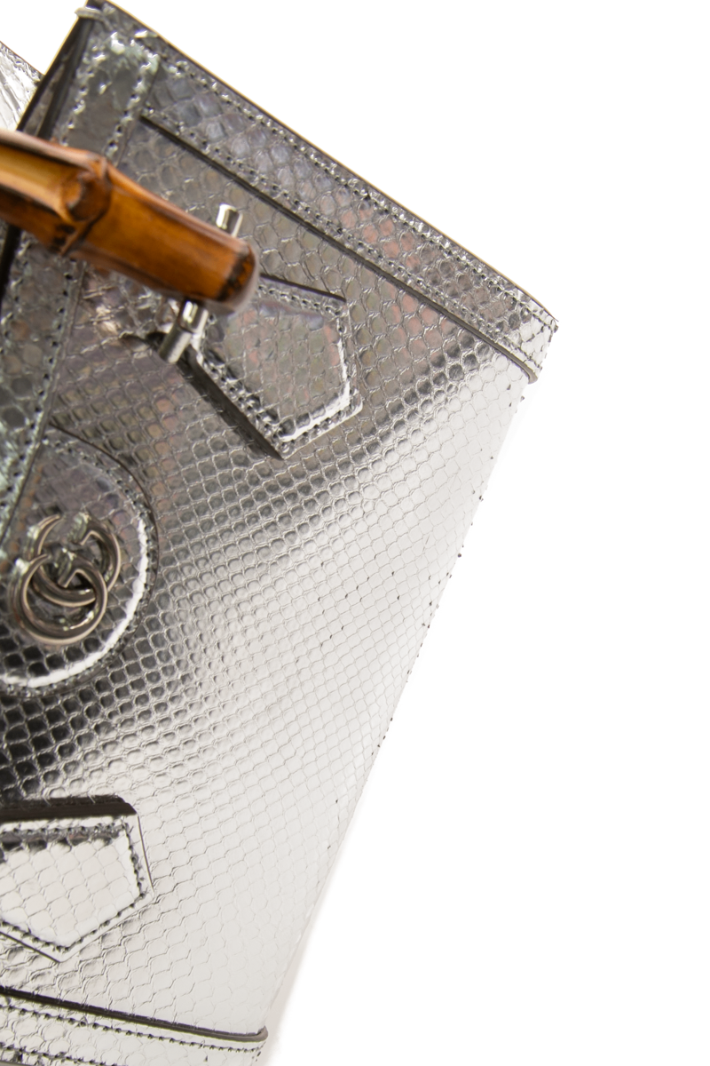 Gucci - Silver Python Small Diana Bag