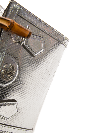 Gucci - Silver Python Small Diana Bag