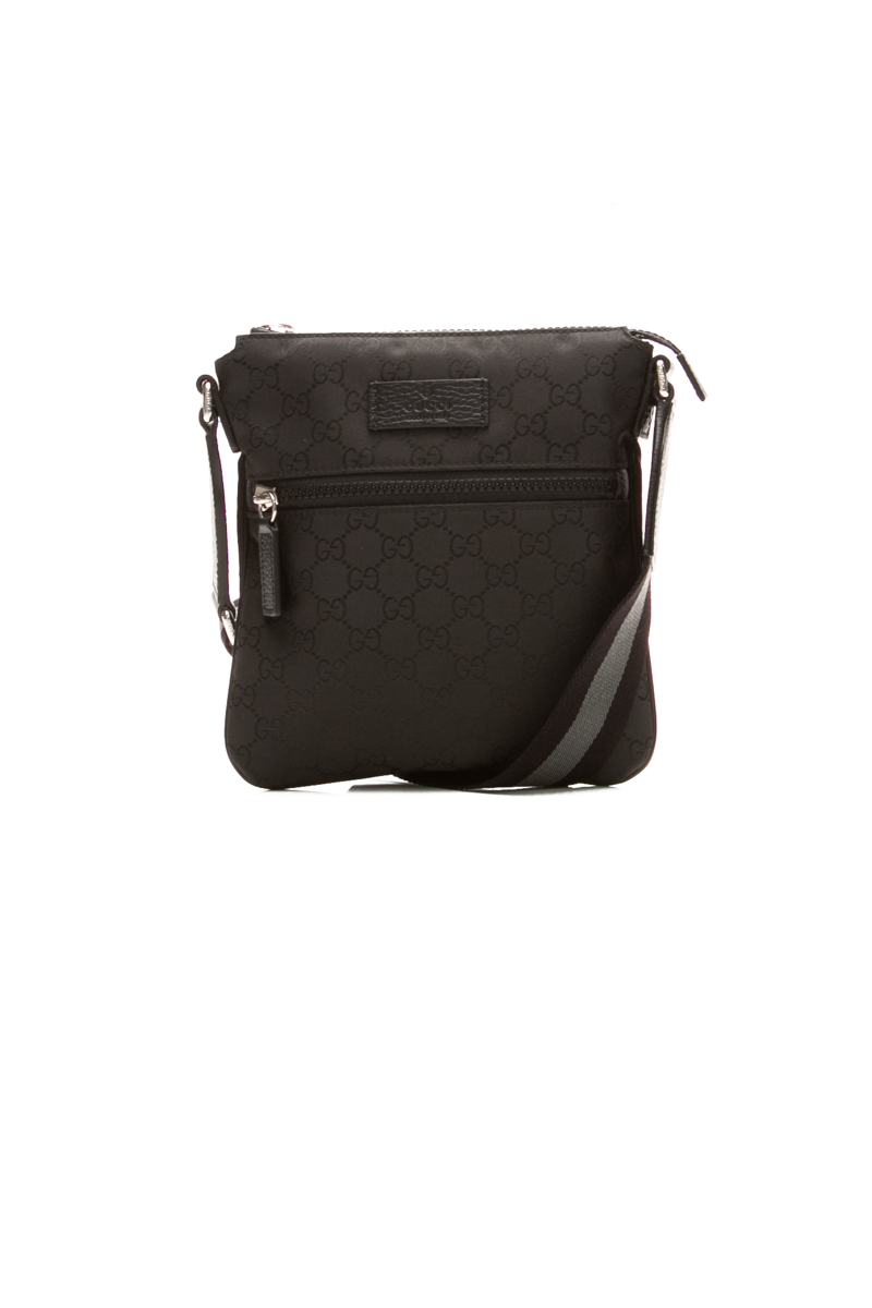 Gucci - Black Nylon GG Canvas Medium Flat Messenger