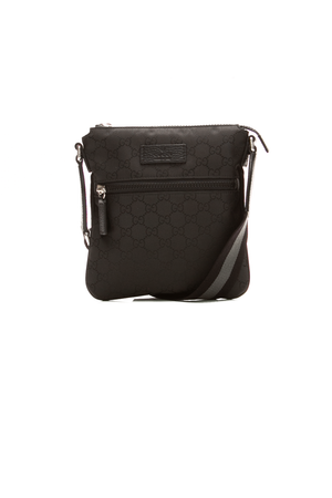Gucci - Black Nylon GG Canvas Medium Flat Messenger