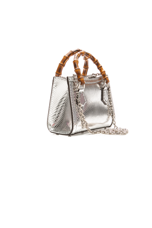 Gucci - Silver Python Small Diana Bag