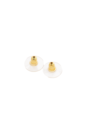Chanel - White Resin Pearl Crystal Square Earrings