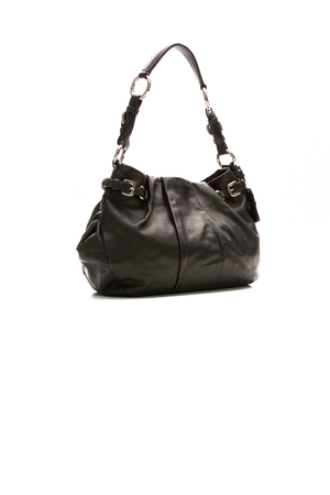 Prada - Black Pleated Buckle Shoulder Bag