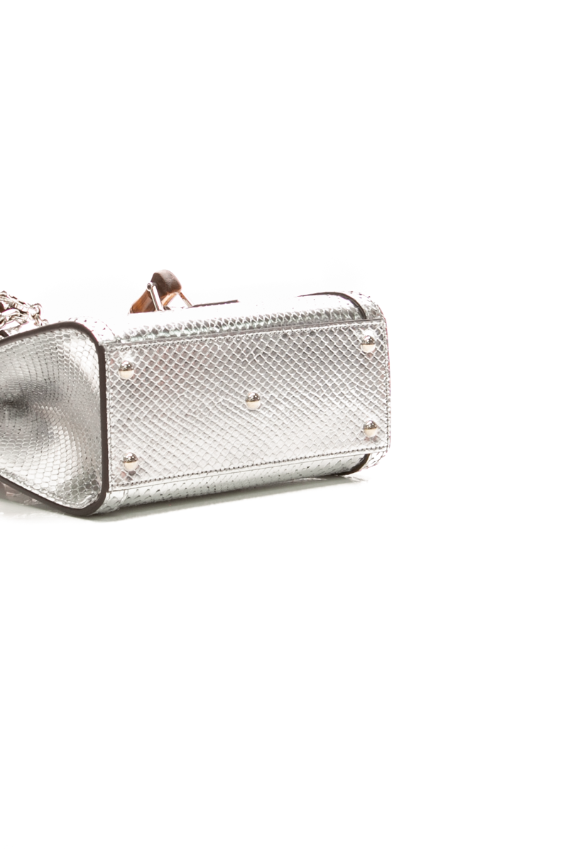 Gucci - Silver Python Small Diana Bag