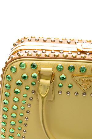 Prada - Yellow Rhinestone Top Handle Bag