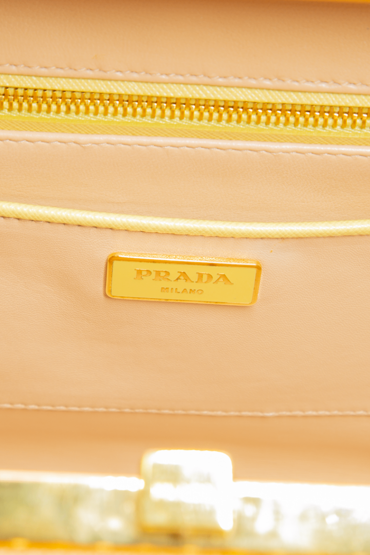 Prada - Yellow Rhinestone Top Handle Bag