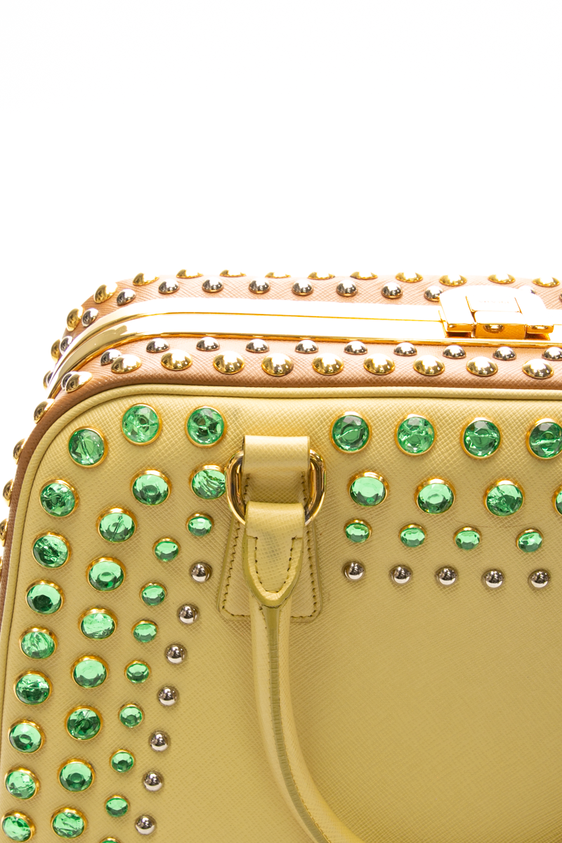 Prada - Yellow Rhinestone Top Handle Bag