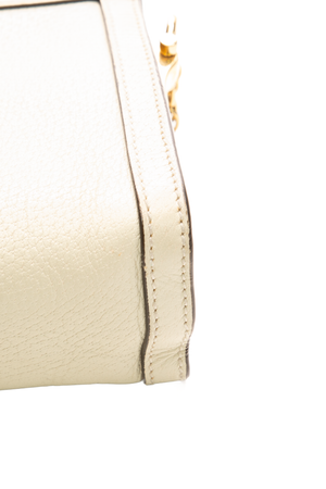 Gucci - White Leather/Web Chain Bag Small