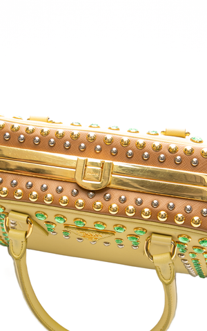 Prada - Yellow Rhinestone Top Handle Bag