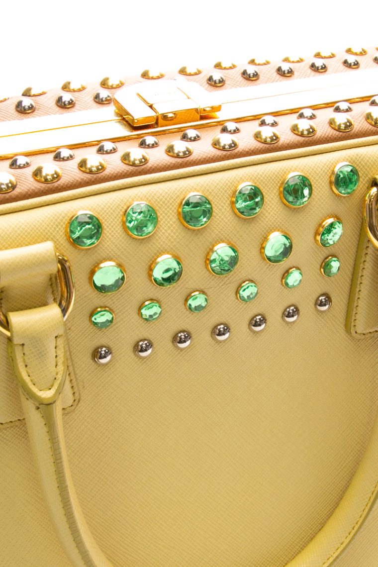 Prada - Yellow Rhinestone Top Handle Bag