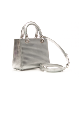Christian Dior - Silver Micro Cannage Medium Lady Dior