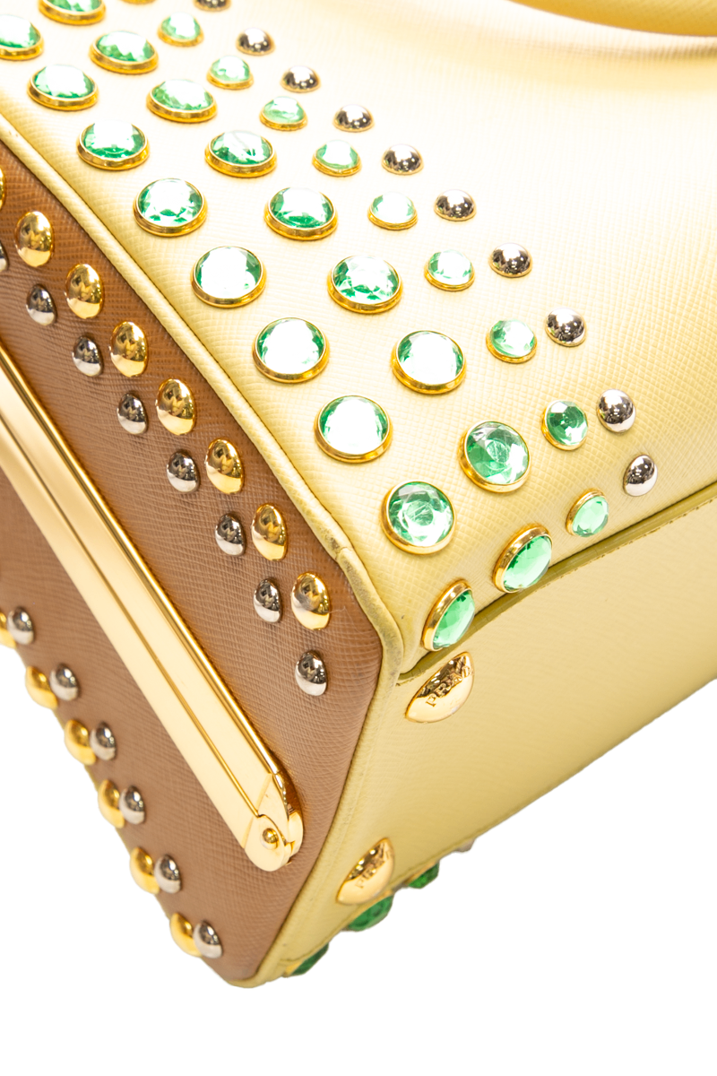 Prada - Yellow Rhinestone Top Handle Bag