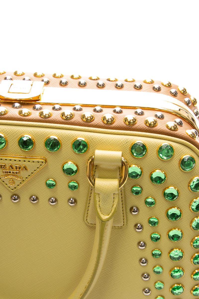 Prada - Yellow Rhinestone Top Handle Bag