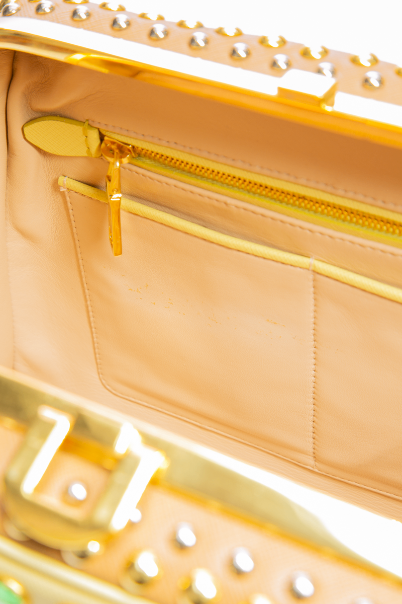 Prada - Yellow Rhinestone Top Handle Bag