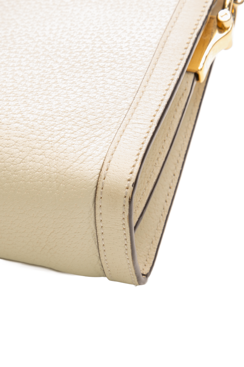 Gucci - White Leather/Web Chain Bag Small