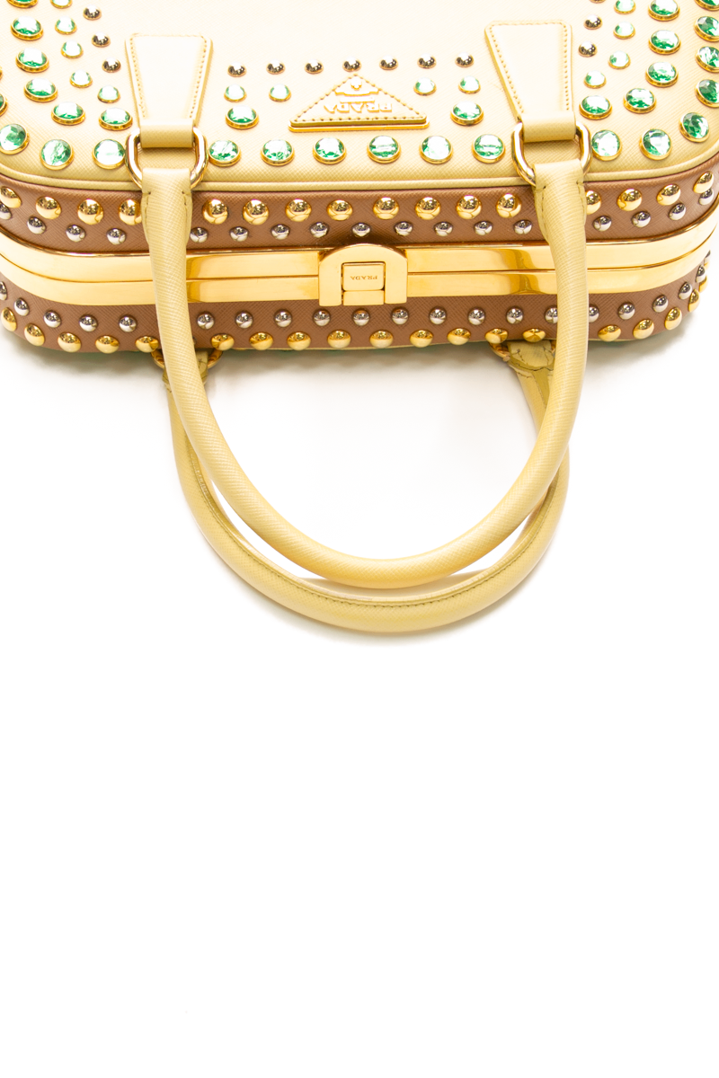 Prada - Yellow Rhinestone Top Handle Bag