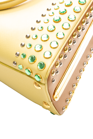 Prada - Yellow Rhinestone Top Handle Bag