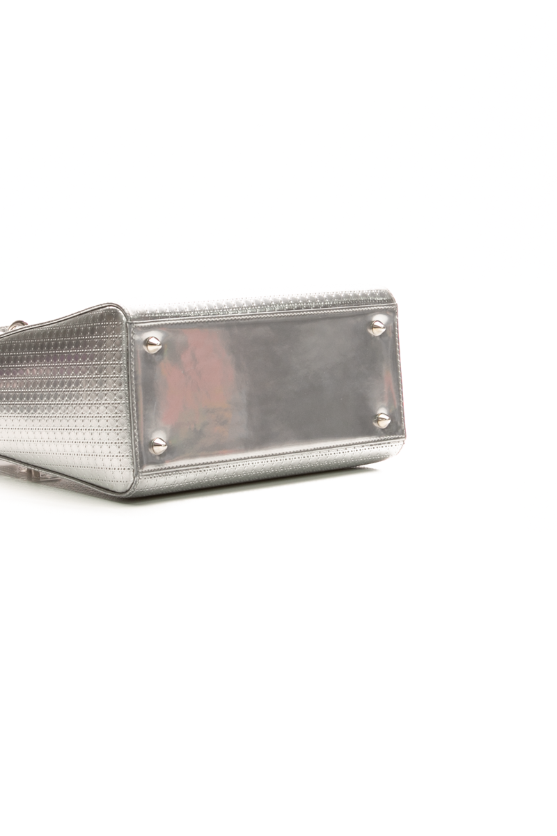 Christian Dior - Silver Micro Cannage Medium Lady Dior