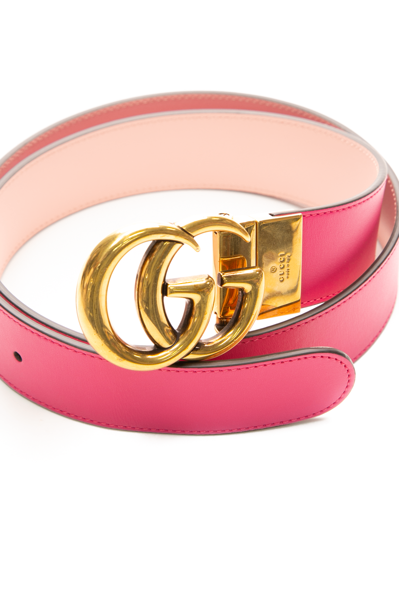Gucci - Pink Reversible Belt (90)