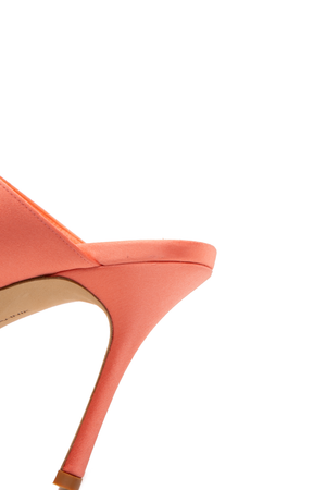 Manolo Blahnik - Coral Satin Gueypia 90 Heels (38)