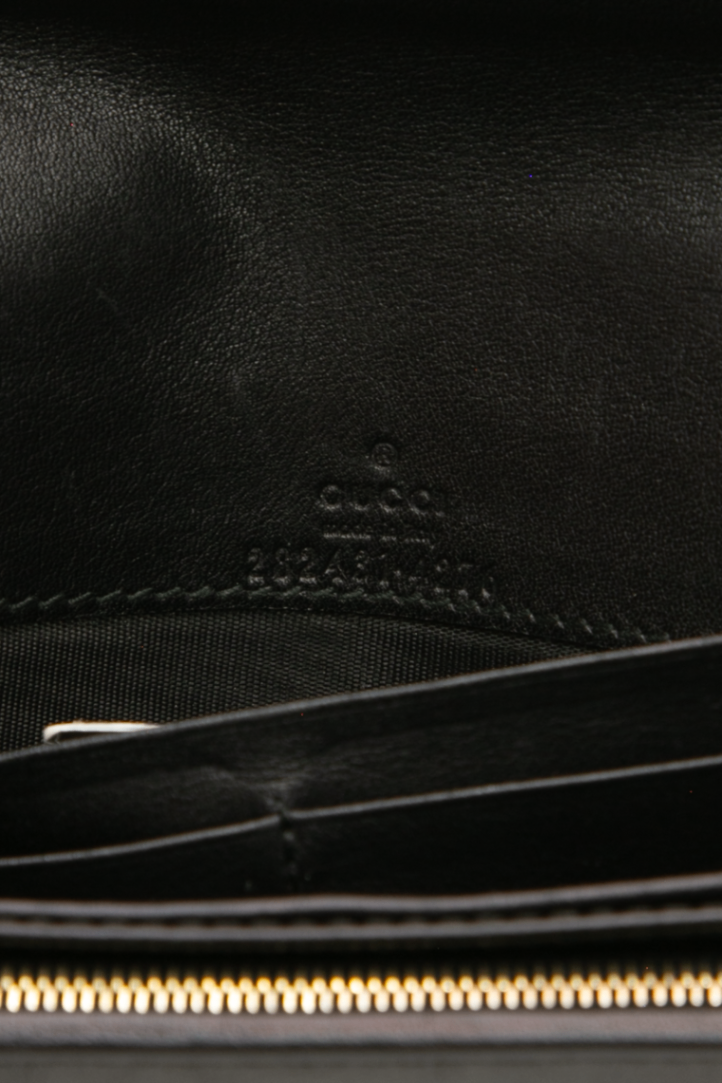 Gucci - Black Guccissima Interlocking G Long Flap Wallet