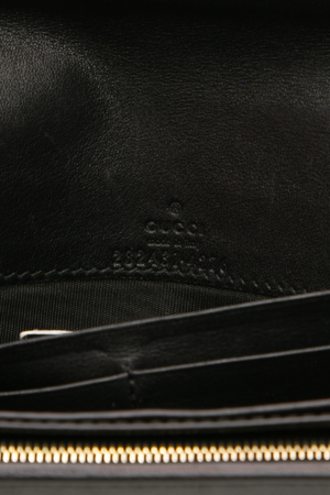 Gucci - Black Guccissima Interlocking G Long Flap Wallet